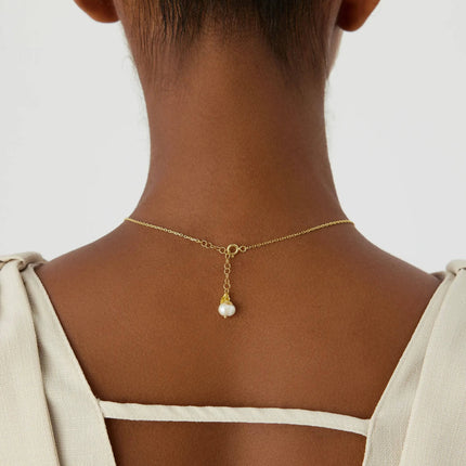 Baroque Pearl and Baguette Diamond Pendant Necklace - Dabas Minimalist