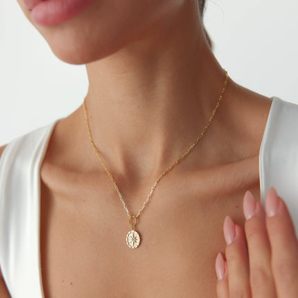 Compass Star Necklace – 18K Gold-Plated Sterling Silver Pendant Necklace - Dabas Minimalist