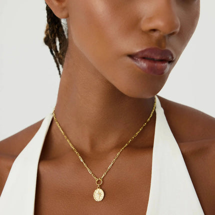 Compass Star Necklace – 18K Gold-Plated Sterling Silver Pendant Necklace - Dabas Minimalist