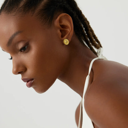 Compass Star Stud Earrings – 18K Gold-Plated Sterling Silver - Dabas Minimalist