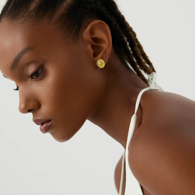Compass Star Stud Earrings – 18K Gold-Plated Sterling Silver - Dabas Minimalist