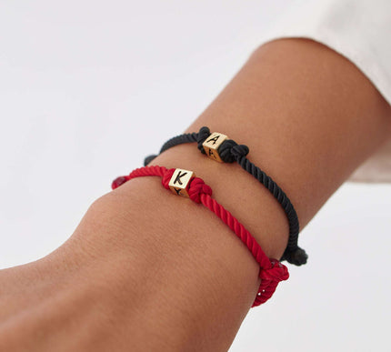Personalized Adjustable Initial Sterling Silver Dice Bracelet for Women - Dabas Minimalist
