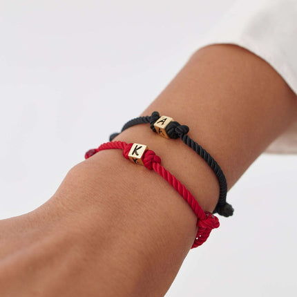 Personalized Adjustable Initial Sterling Silver Dice Bracelet for Women - Dabas Minimalist