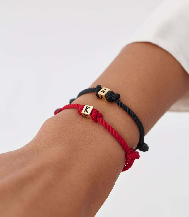 Personalized Adjustable Initial Sterling Silver Dice Bracelet for Women - Dabas Minimalist