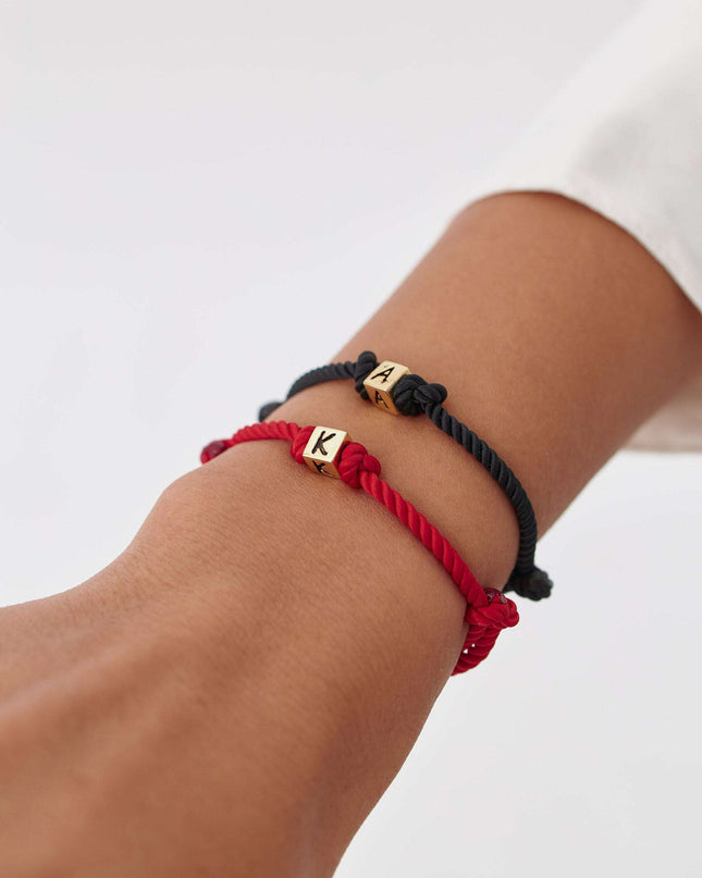 Personalized Adjustable Initial Sterling Silver Dice Bracelet for Women - Dabas Minimalist