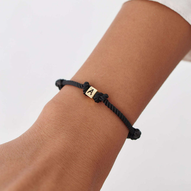 Personalized Adjustable Initial Sterling Silver Dice Bracelet for Women - Dabas Minimalist
