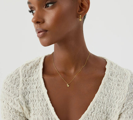 Star Necklace – 18K Gold-Plated Sterling Silver with Turquoise Charm - Dabas Minimalist