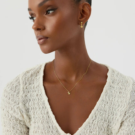 Star Necklace – 18K Gold-Plated Sterling Silver with Turquoise Charm - Dabas Minimalist