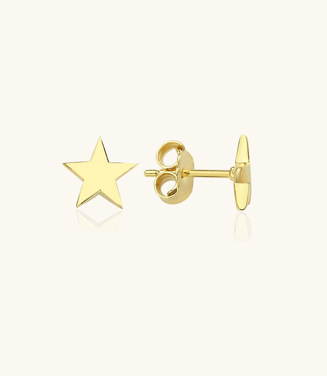 Dainty Star Stud Earrings – 18K Gold-Plated Sterling Silver Minimalist Celestial Jewelry - Dabas Minimalist