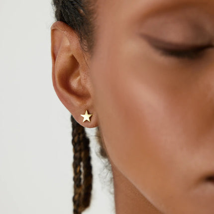 Dainty Star Stud Earrings – 18K Gold-Plated Sterling Silver Minimalist Celestial Jewelry - Dabas Minimalist