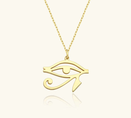 Eye of Horus Necklace, 18K Gold-Plated Sterling Silver - Dabas Minimalist