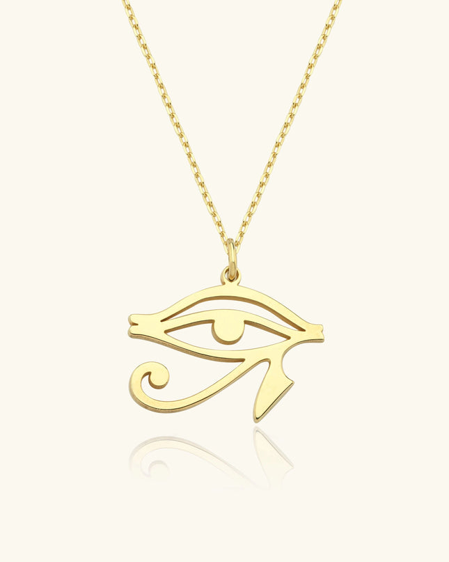 Eye of Horus Necklace, 18K Gold-Plated Sterling Silver - Dabas Minimalist