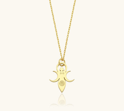 Goddess Symbol Necklace, 18K Gold-Plated Sterling Silver - Dabas Minimalist