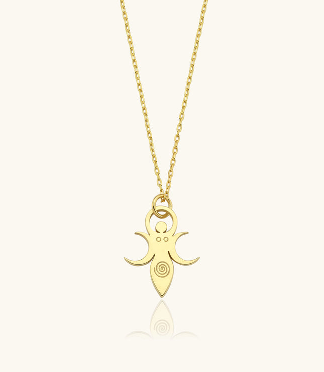 Goddess Symbol Necklace, 18K Gold-Plated Sterling Silver - Dabas Minimalist