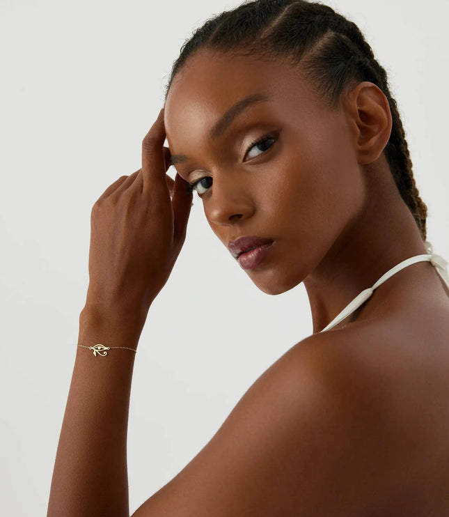 Eye of Horus Bracelet, 18K Gold-Plated Sterling Silver - Dabas Minimalist