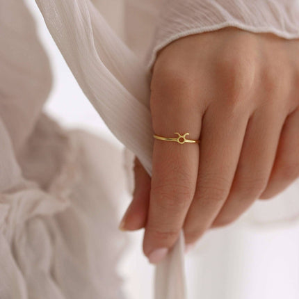 Tiny Personalized Zodiac Ring Dabas Minimalist
