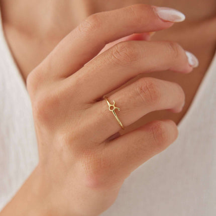Tiny Personalized Zodiac Ring Dabas Minimalist