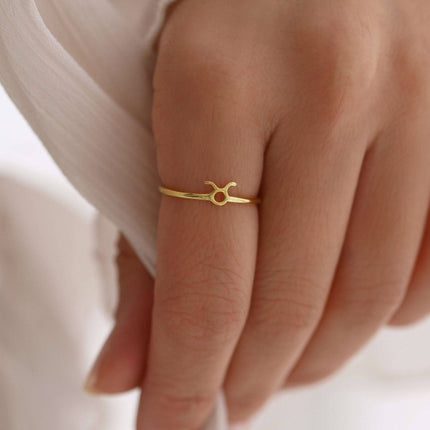 Tiny Personalized Zodiac Ring Dabas Minimalist