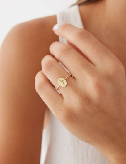 Dainty Birth Flower Ring | Floral Jewelry | Personalized Gift