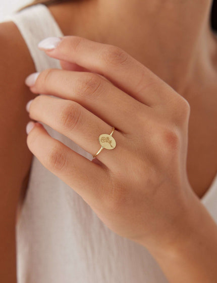 Dainty Birth Flower Ring | Floral Jewelry | Personalized Gift