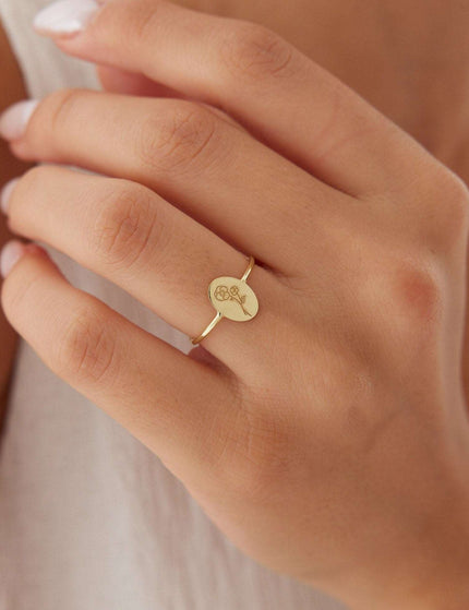 Dainty Birth Flower Ring | Floral Jewelry | Personalized Gift