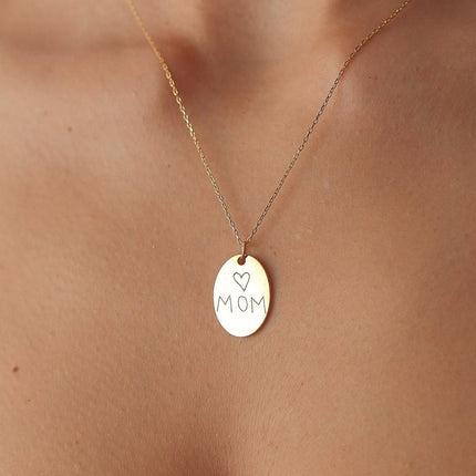 Personalized Gift for Mom Handwriting Custom Necklace Dabas Minimalist