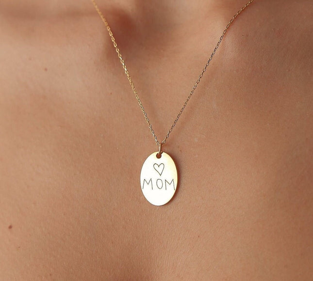 Personalized Gift for Mom Handwriting Custom Necklace Dabas Minimalist