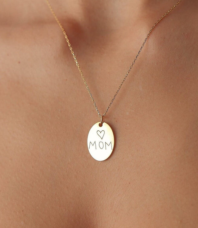 Personalized Gift for Mom Handwriting Custom Necklace Dabas Minimalist