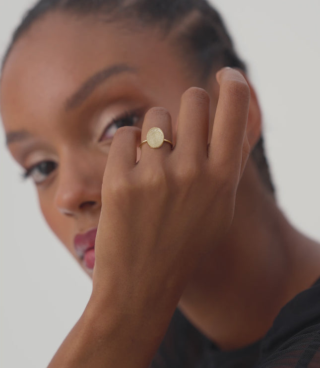 Dainty Minimalist Fingerprint Ring