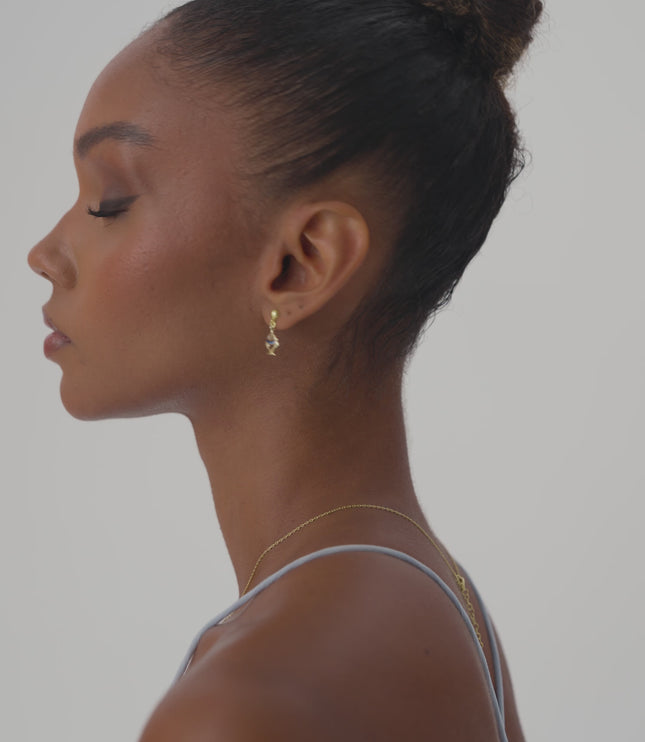 Fish Earrings | 18K Gold-Plated 925 Sterling Silver | Playful and Colorful Ocean-Inspired Jewelry