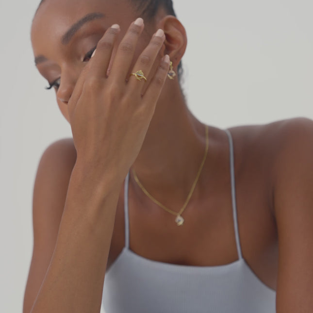 Dainty Minimalist Stone Fish Ring
