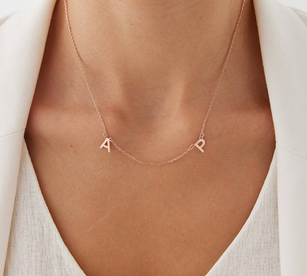 Personalized Initial Letter Necklace, 18K Gold-Plated Sterling Silver - Dabas Minimalist