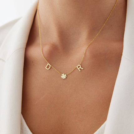 Personalized Initial Letter Necklace, 18K Gold-Plated Sterling Silver - Dabas Minimalist