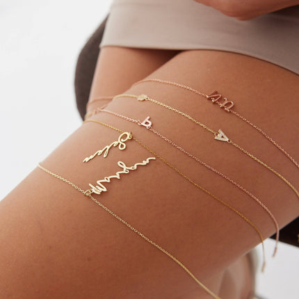 Personalized Initial Letter Necklace, 18K Gold-Plated Sterling Silver - Dabas Minimalist