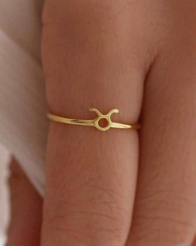 Tiny Personalized Zodiac Ring Dabas Minimalist