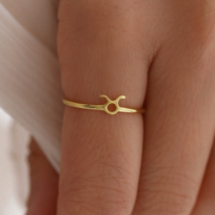 Tiny Personalized Zodiac Ring Dabas Minimalist