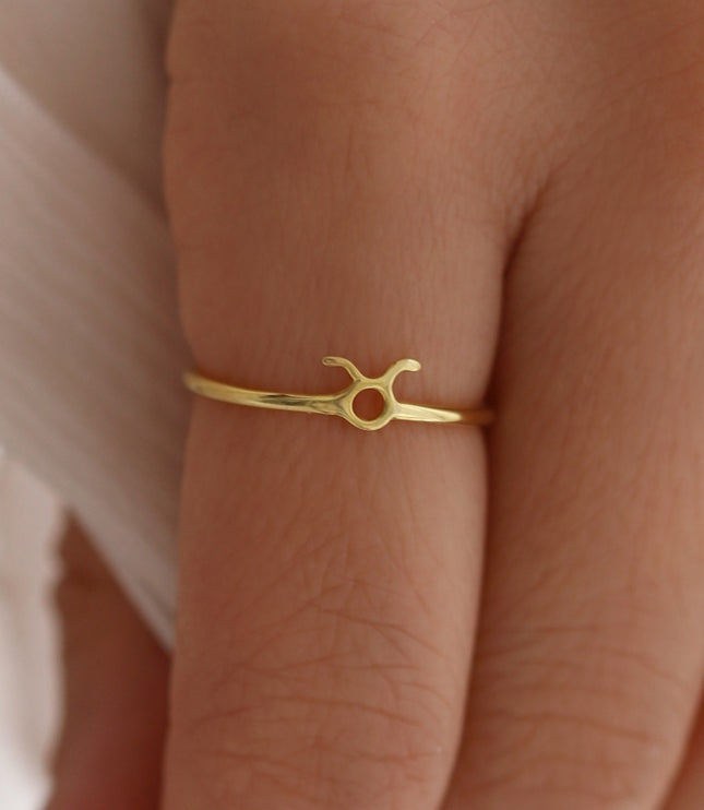 Tiny Personalized Zodiac Ring Dabas Minimalist