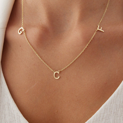 Personalized Initial Letter Necklace Dabas Minimalist