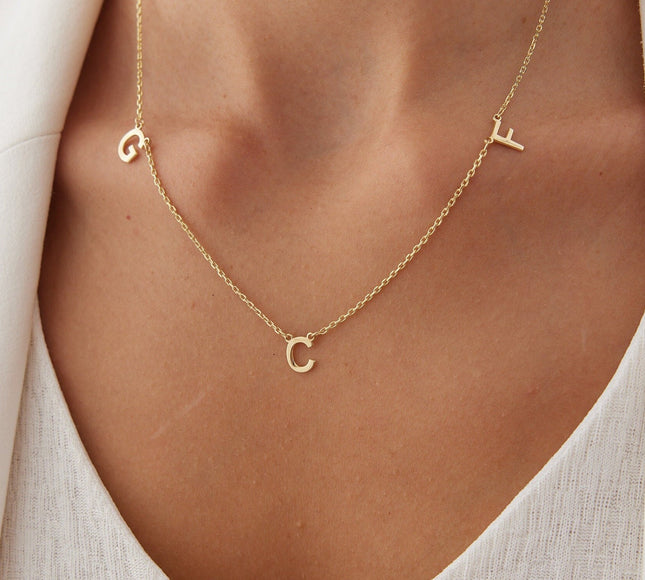 Personalized Initial Letter Necklace Dabas Minimalist