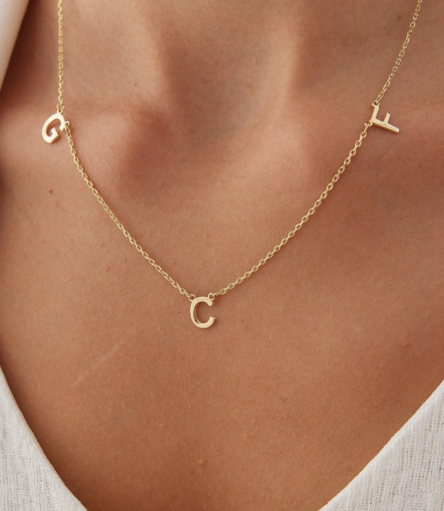 Personalized Initial Letter Necklace Dabas Minimalist