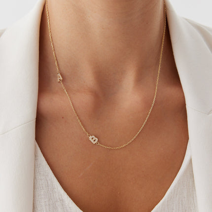 Personalized Initial CZ Diamonds Letter Necklace Dabas Minimalist